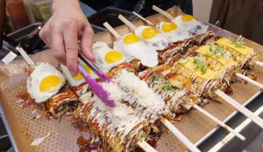 【屋台】京畿道光明伝統市場の「エッグチーズロールホットドッグ 」