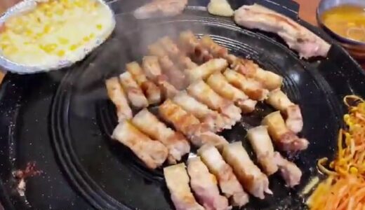 【屋台】済州島の黒豚を提供する「삼덕고깃집」動画