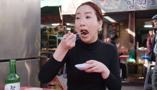 【屋台】韓国맛집オタクの  東廟市場「豚ひき肉の天ぷら」動画