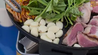 【お店】韓国맛집オタクの旦那がおすすめ！屋上で食べる「サムギョプサル」動画