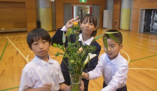 【学校だより】花の飾り方教室の授業ー川崎初級
